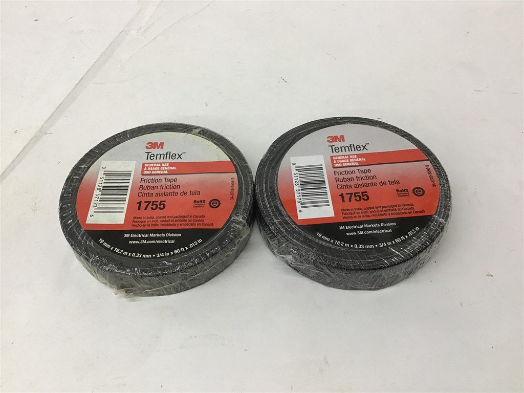 3M Temflex Friction Tape 3/4" x 60' Lot Of 2