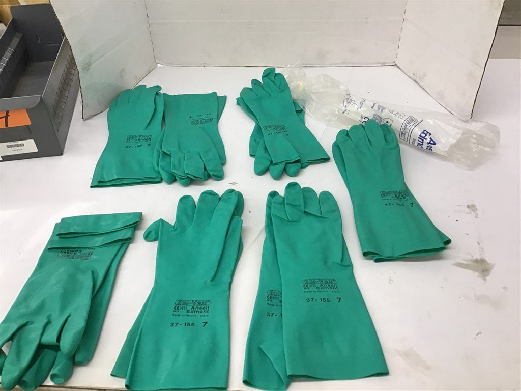 Nitrile 37-155 Size 7 Chemical Resistant Gloves Lot Of 7 Pair