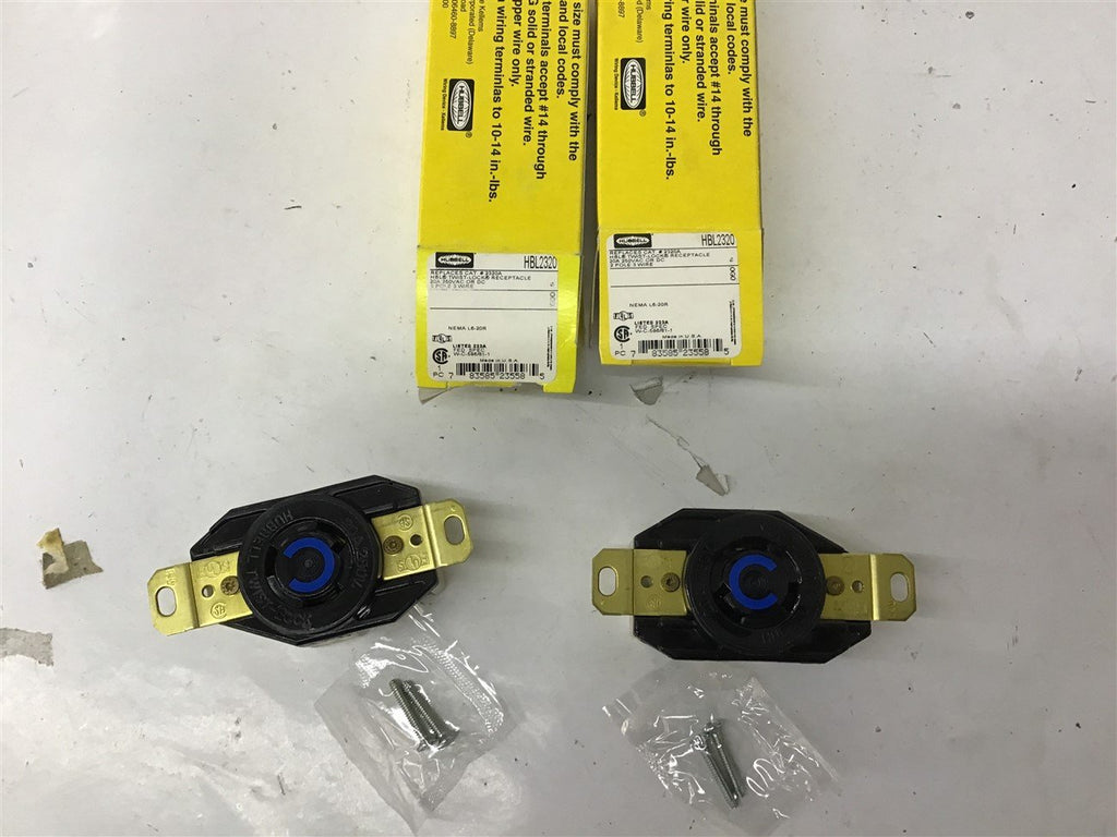 Hubbell HBL2320 20A 250VAC 2 Pole 3 Wire Lot Of 2