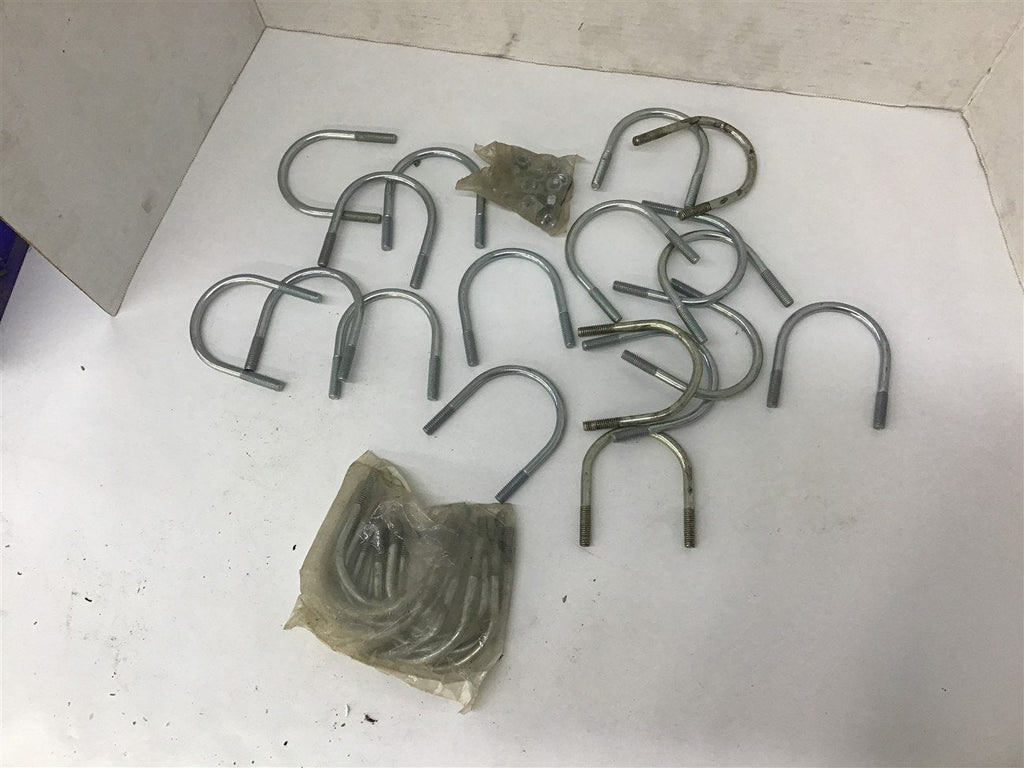 U Bolts 1/4" x 20 Thread x 3" Across With Nuts Lot Of 28