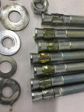 Fastenal Stud Anchors 3/4" x 6-1/4" Zinc Plated Lot Of 7