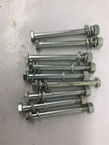 1/2"x5-3/4" A325 Bolts With Hex Nuts Flat Washers And Lock Washers Lot Of 9