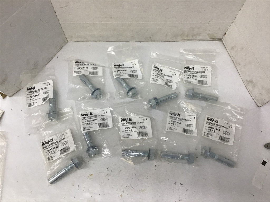 WEJ-IT XBG3440 Concrete Anchor 3/4" x 4" Lot Of 10