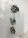 Steel Swivel Wheel Caster Mounts Assorted Lot Of 3