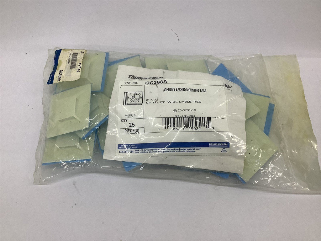 Thomas & Betts GC368A Adhesive Backed mounting Base 2"x2" Lot of 25