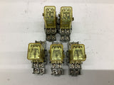 Idec RH2B Relay 24 VDC with Base Lot Of 5