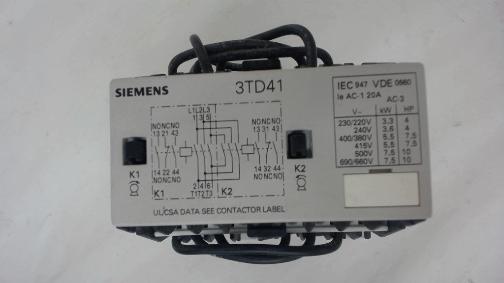 Siemens 3Td41102-2B Reversing Contactor
