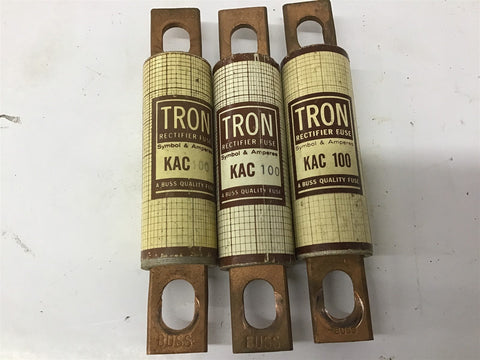 Tron KAC 100 Fuse 100 Amp 600 Volts Lot Of 3