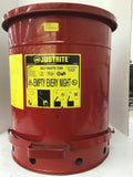 Just Rite 09500 Red Oily Waste Can Foot Operated 14 Gallon