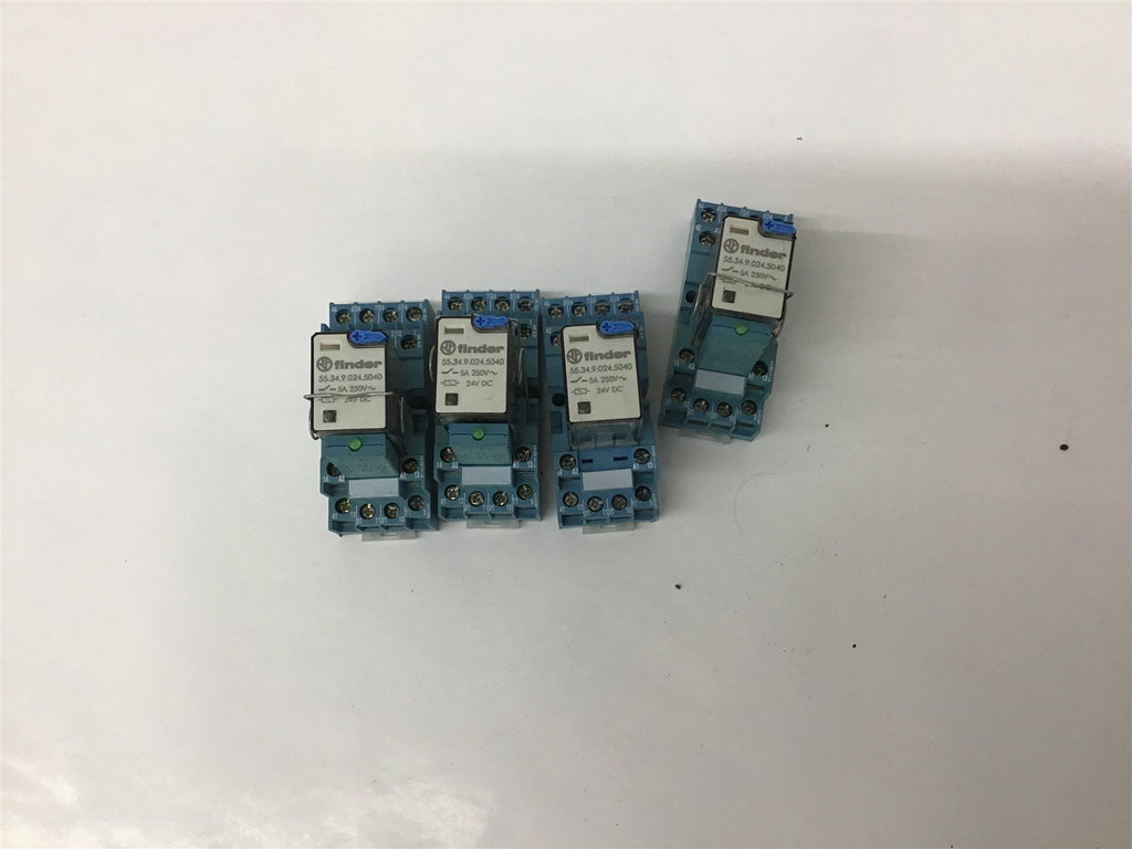 Finder 55.34.9.024.5040 Relay with Base Lot Of 4