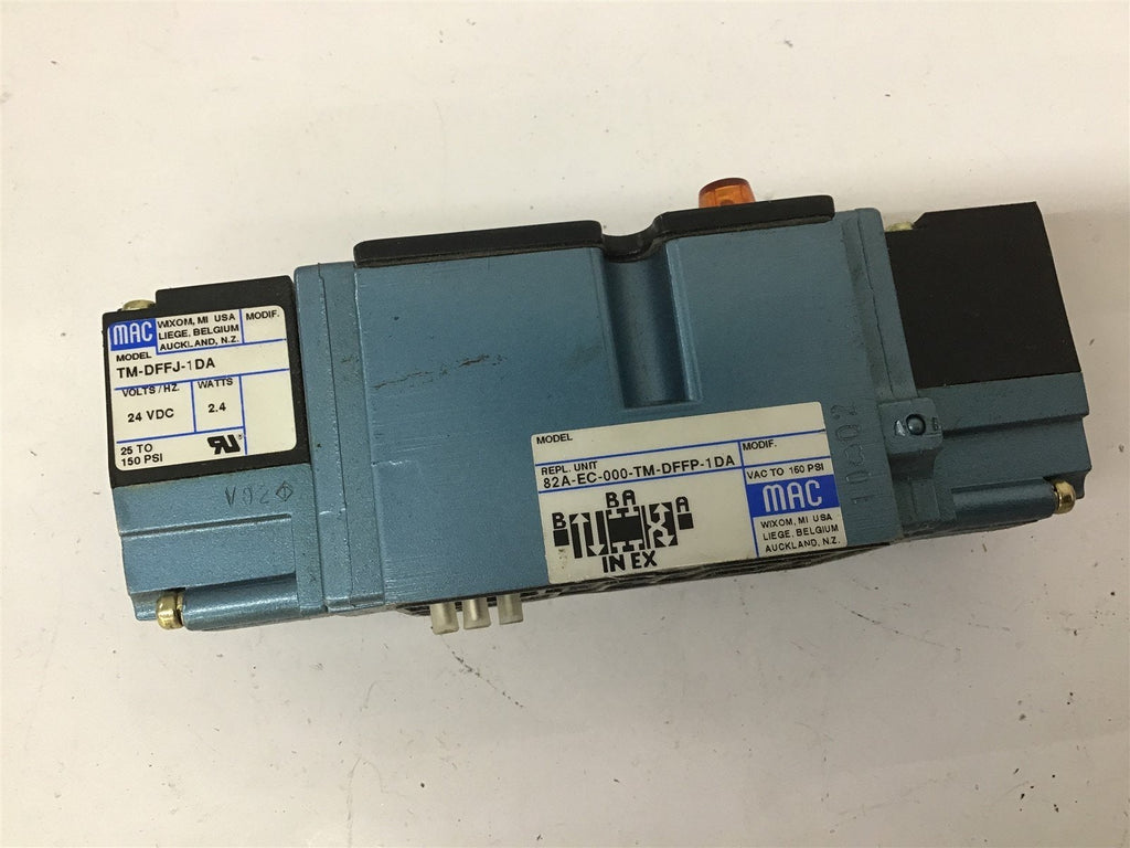 Mac 82A-EC-000-TM-DFFP-1DA Solenoid Valve TM-DFFJ-1DA 24 Vdc 2.4 Watts 150 PSI