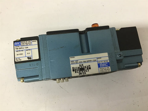 Mac 82A-EC-000-TM-DFFP-1DA Solenoid Valve TM-DFFJ-1DA 24 Vdc 2.4 Watts 150 PSI