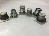 Assorted Pushbutton And Switch Bases Lot Of 6