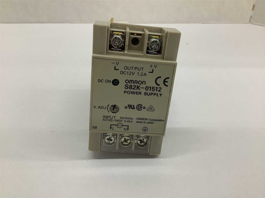 Omron S82K-01512 Power Supply DC 12 V 1.2 A 50/60 Hz AC 100-240 V 0.45 A