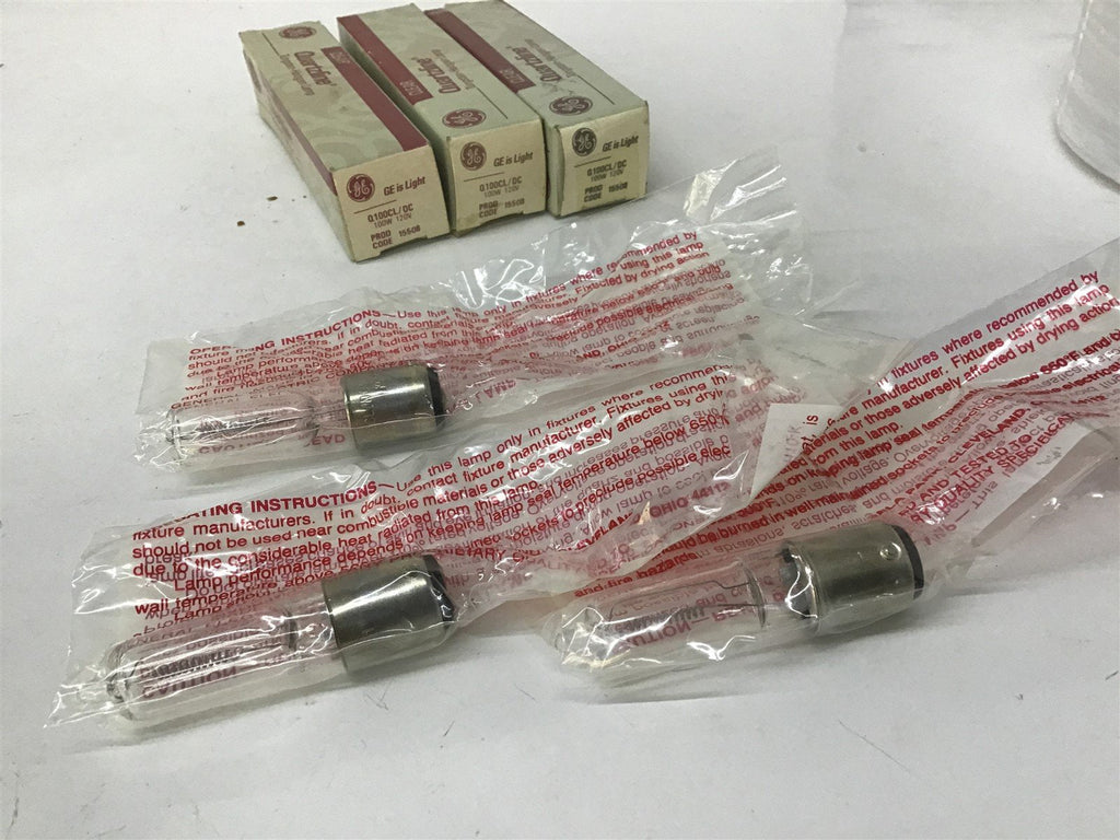 GE Q100CL/DC Quartzline Tungsten Halogen Lamp Lot Of 3