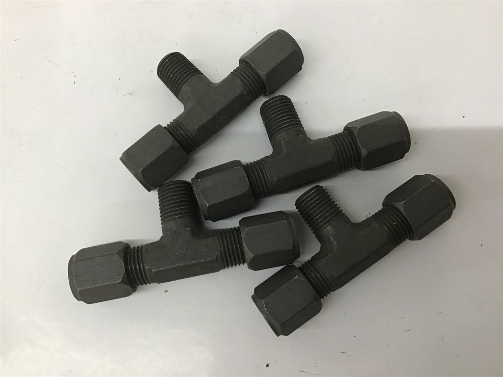 Parker 6BU Hydraulic / Pneumatic Fittings 3/8" Compression T Unions Lot Of 4