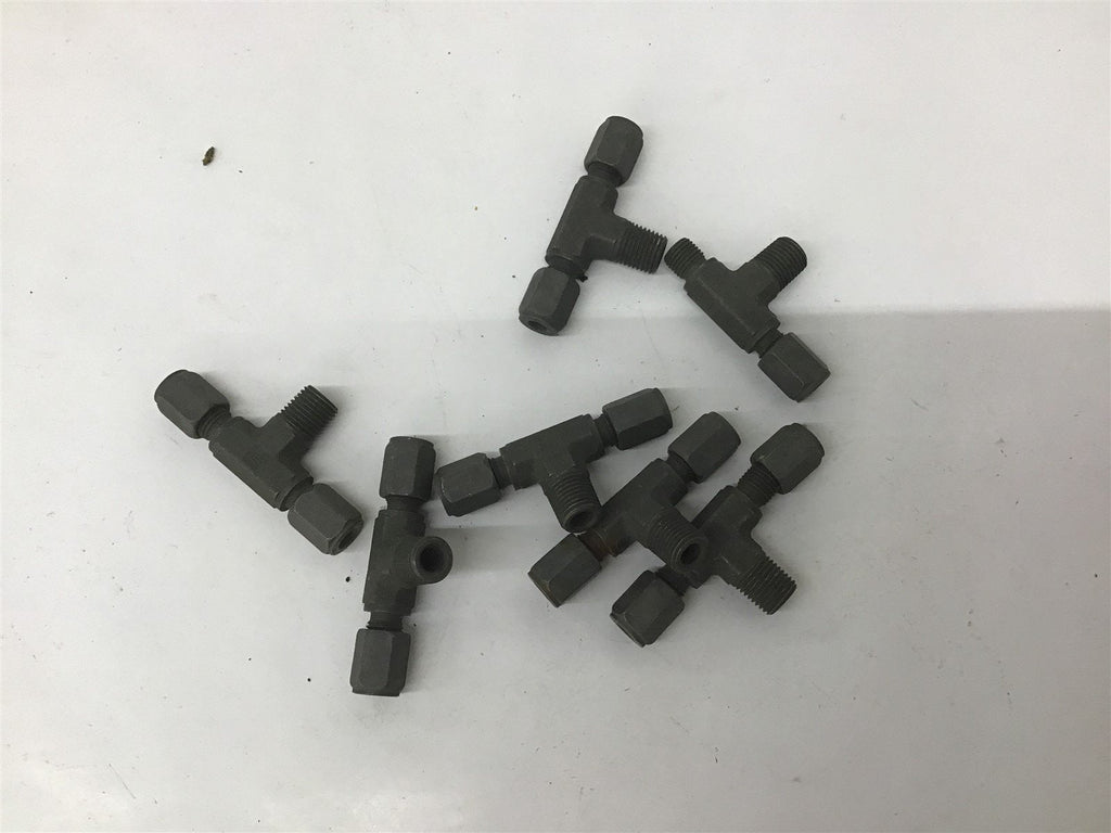Parker 4 BU Hydraulic / Pneumatic Fittings 1/4" T Compression Fittings Lot Of 7