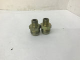 Hydraulic / Pneumatic Fittings 1" To 3/4" Male Adapter Brass Lot Of 2