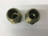 Hydraulic / Pneumatic Fittings 1" To 3/4" Male Adapter Brass Lot Of 2