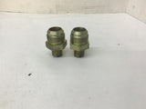 Hydraulic / Pneumatic Fittings 1" To 3/4" Male Adapter Brass Lot Of 2