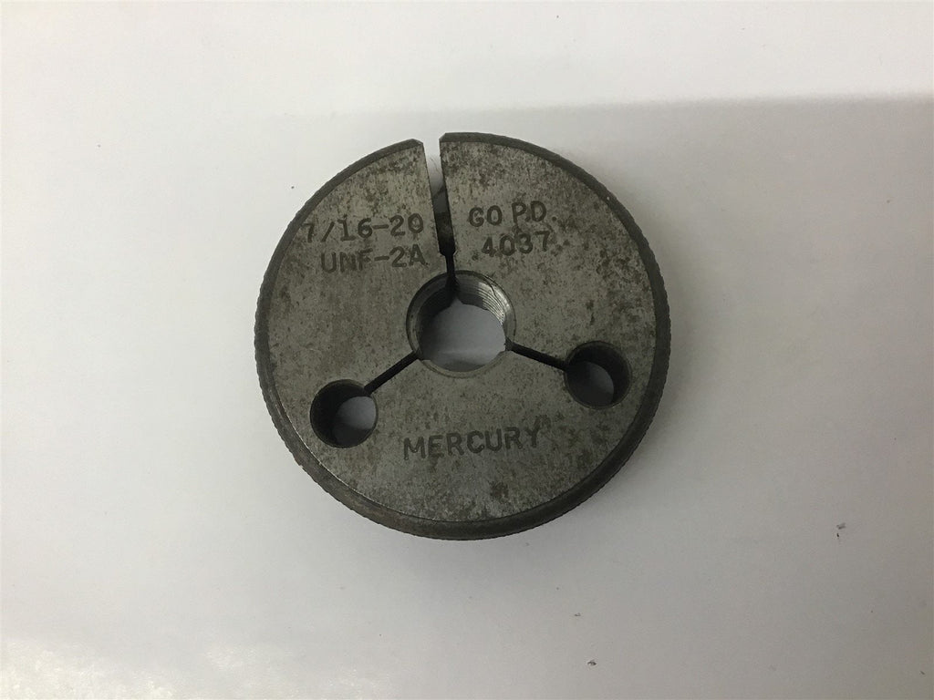 Mercury 7/16-20 UNF-2A Thread Ring Gage GO .4037