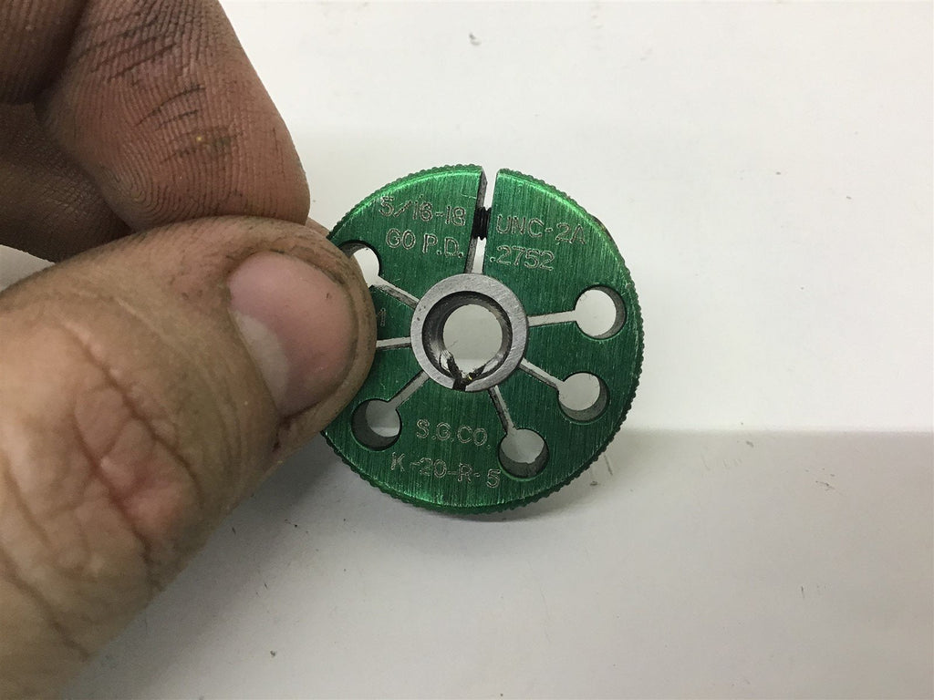 S.G.Co. 5/16-18 Thread Ring Gage GO .2752