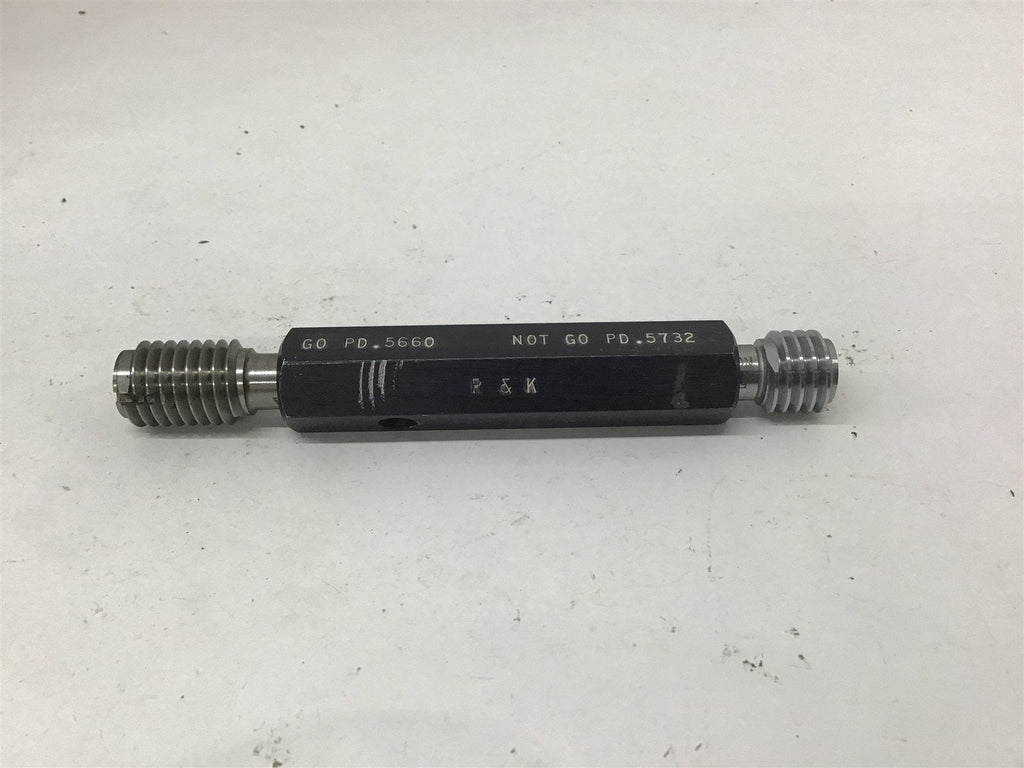 RK Tool 5/8-11 UNC 2B Thread Plug Gage GO .5660 NOGO .5732