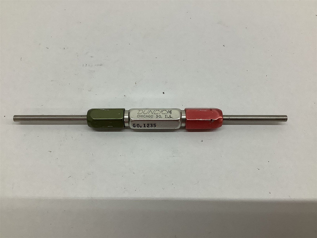 Dundick Class X Pin Plug Gage GO .1235 NOGO .1245