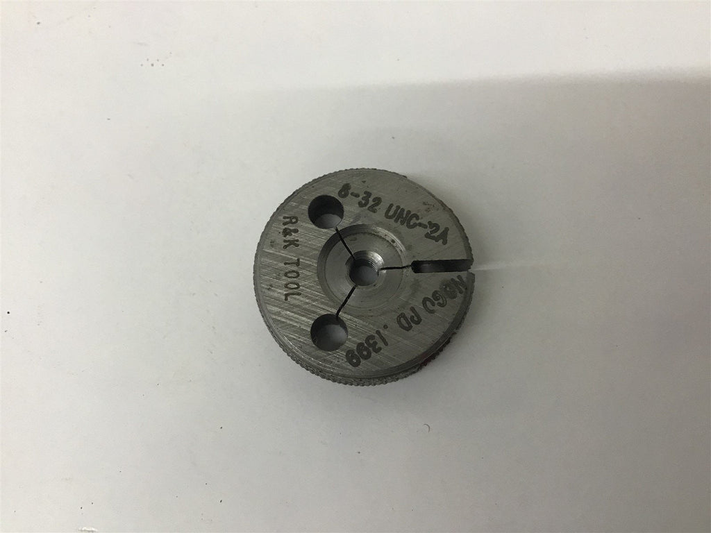 RK Tool 8-32 UNC-2A Thread Ring Gage No Go .1399