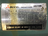 Teco AETACF 3/4 Hp AC Motor 230/460 V 1800 Rpm 4P 56C Frame 3 Phase