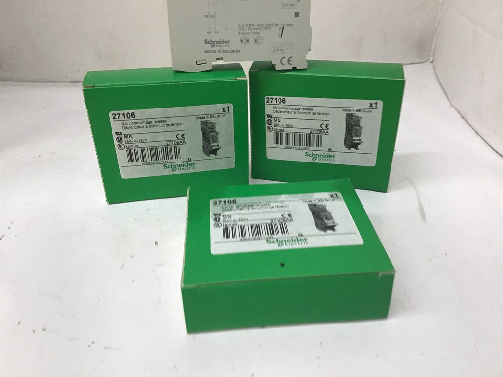 Schneider 27106 MN Under Voltage Release Circuit Breaker 48V AC/DC Lot of 3