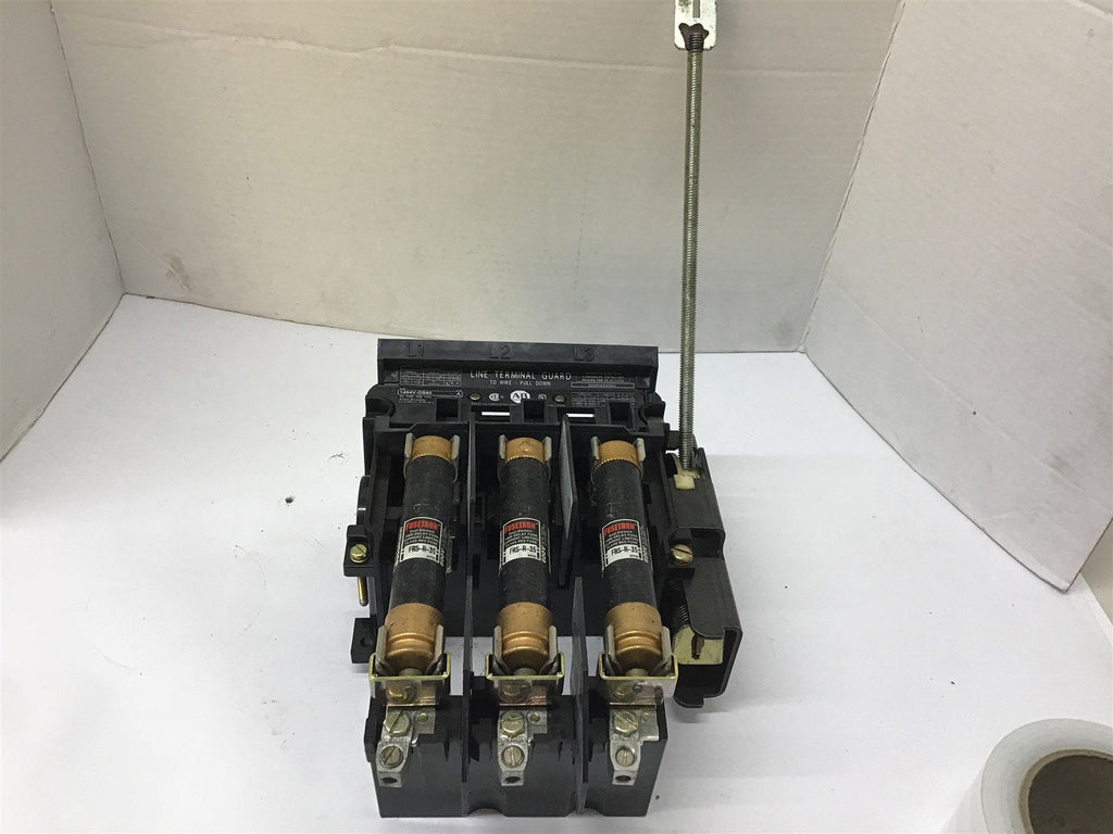 Allen-Bradley 1494V-DS60 Ser. A Line Terminal Guard W/ Bussmann Fusetron FRS-R-3