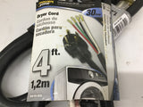 Power Zone 456-0926 Dryer Cord 4' Lot Of 2