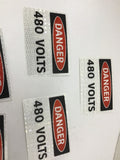 3XDT5 Reflective Danger 480 Volt Sticker 5" by 3-1/2" Lot Of 7