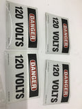 Lab Safety Supply 21001 Danger 120 Volt Sticker 3 1/2" by 5" Lot Of 5