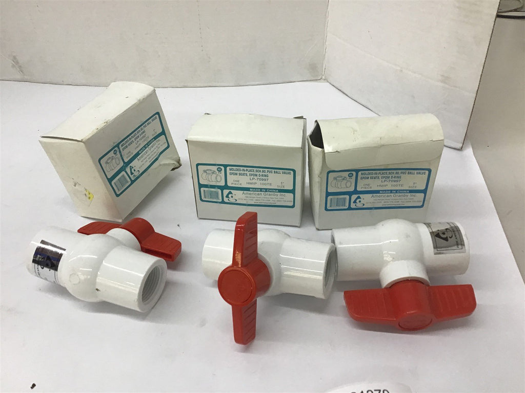 American Granby Inc. LP-70997 PVC Ball Valve 1" Lot Of 3