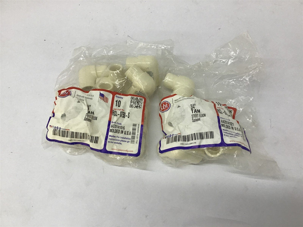 KBI RCL-0750-S PVC Pipe Elbow 3/4" Lot Of 15