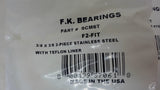 LOT OF 3 FK SCM6T 3/8" X 3/8" 2-PIECE STAINLESS STEEL WITH TEFLON LINER, F2-FIT