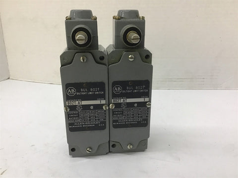 Allen-Bradley 802T-AT Oiltight Limit Switch 120-600 Vac Lot Of 2