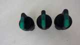 LOT OF 3 GREEN 3-POSITION MOMENTARY SWITCHES