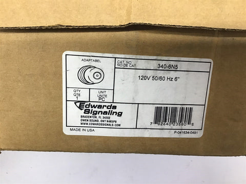 Edward Signaling 340-6N5 Adaptbel 120 Volts 50/60 HZ 6"