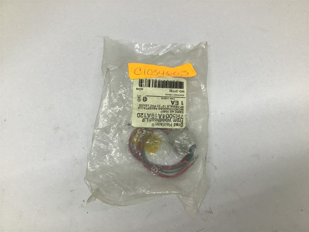 Brad Harrison 7R5004A19A120 Micro-Change Receptacle 5P Female 12"
