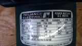 RELIANCE, T56S1101B, 1/3 HP, 1750/2050 RPM, 90 VOLT ARM, 100 FIELD VOLT DC MOTOR