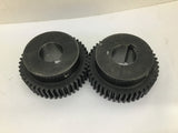 Gear 45 Teeth x 3/8" Key Slot x 1/8" Pitch Lot Of 2