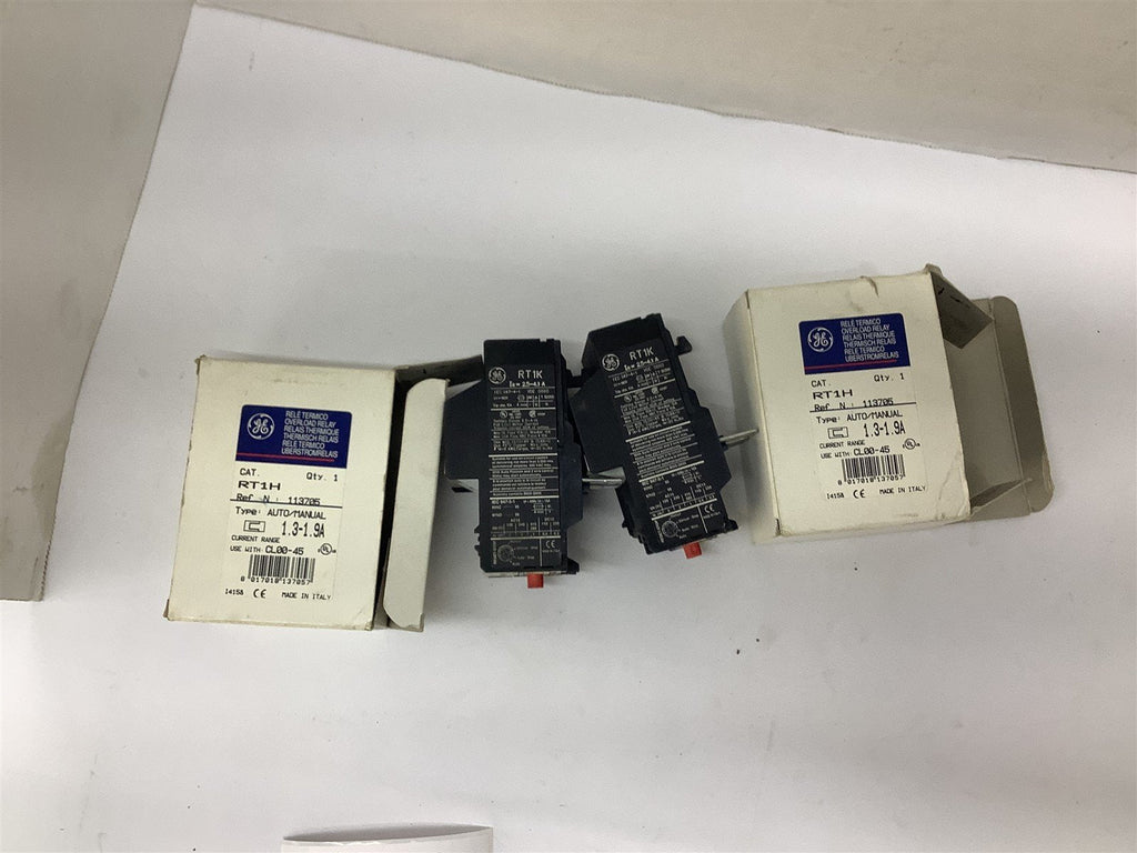 General Electric RT1H Overload Relay 1.3-1.9 A Lot Of 2