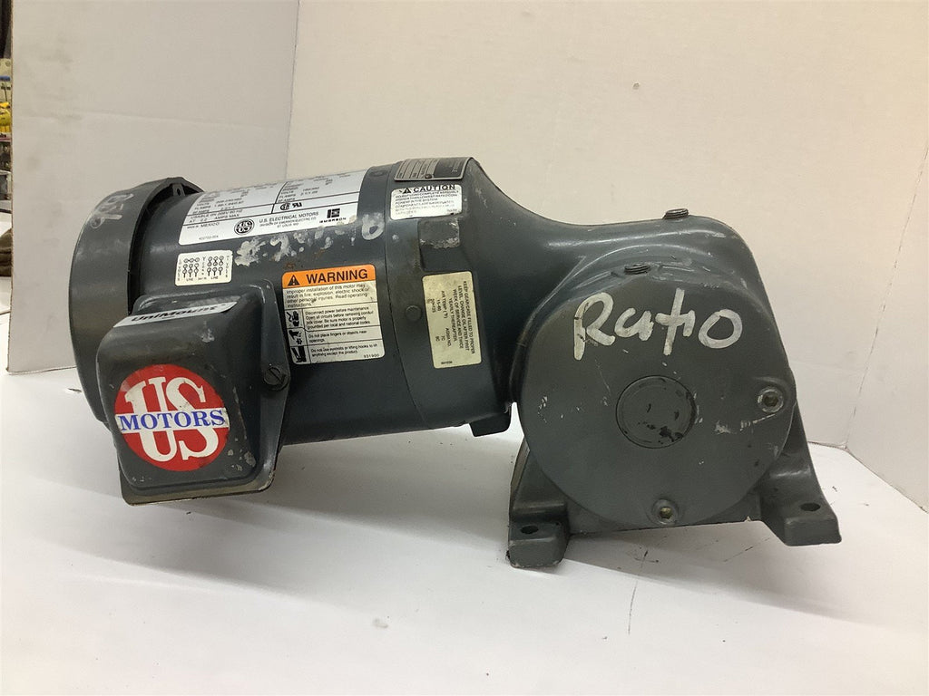 US Motors E180 AC Motor 0.5HP 208-230/460V 1745RPM B56 3PH 60Hz TE W/ Synogear