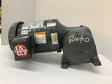 US Motors E180 AC Motor 0.5HP 208-230/460V 1745RPM B56 3PH 60Hz TE W/ Synogear