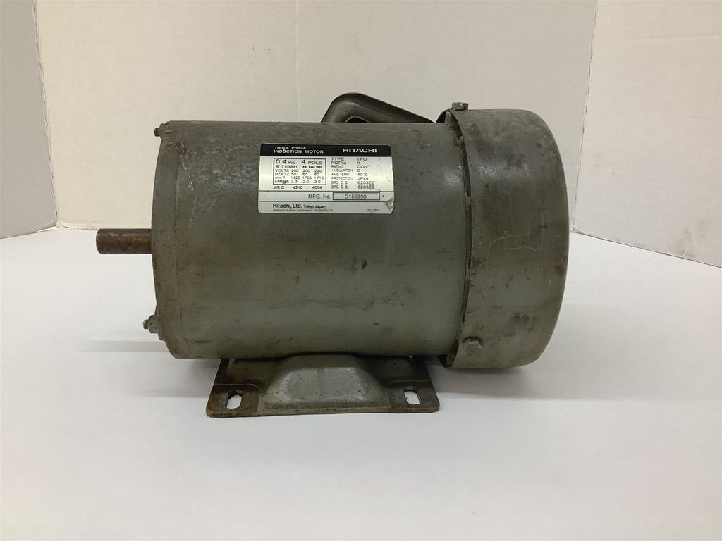 Hitachi D156890 AC Induction Motor 0.4 kW 200 V 1700 RPM 50/60 Hz 4 P TFO