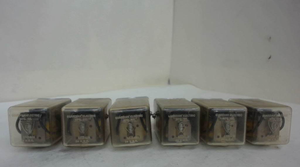 LOT OF 6 GUARDIAN ELECTRIC MFG. CO. 1215-G24 8-PIN RELAY, 24 VDC