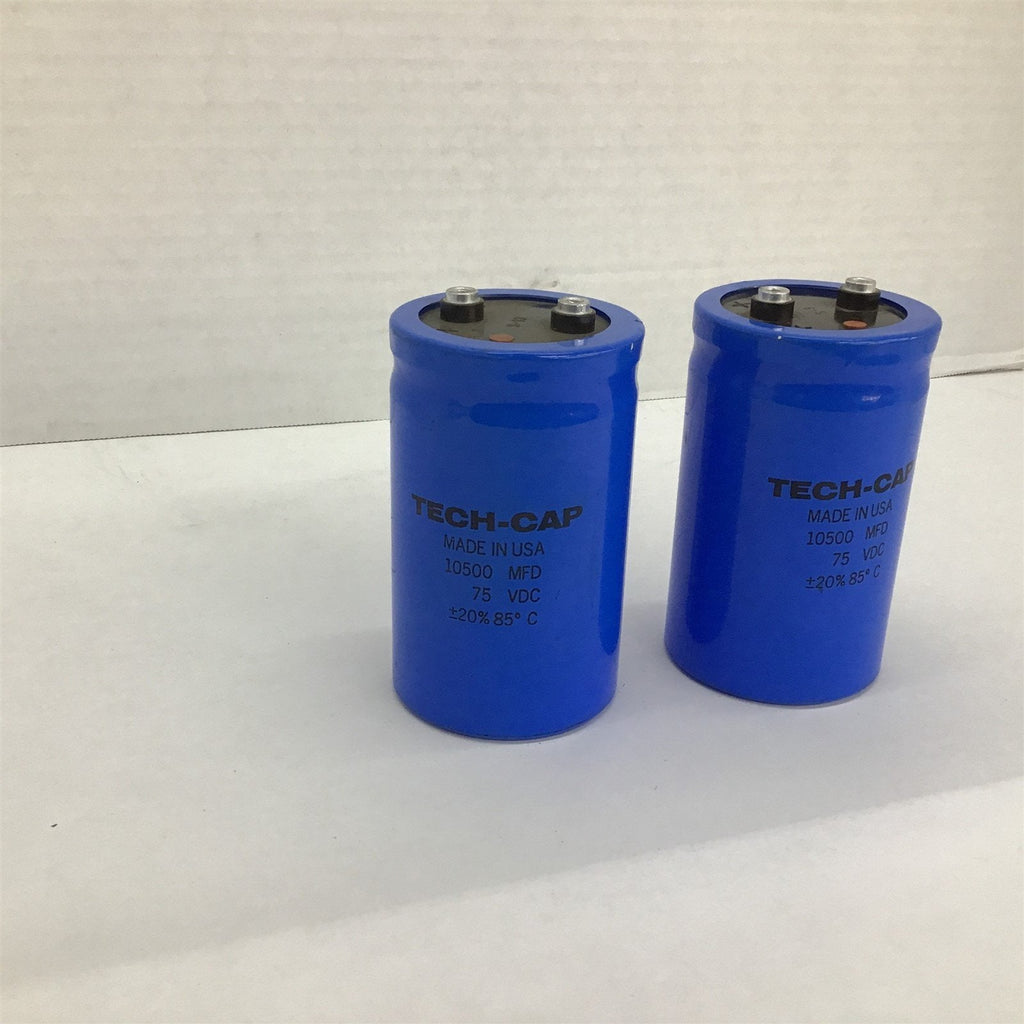 Tech-Cap 10500 MFD 75 VDC Capacitor Lot Of 2